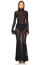 view 1 of 3 Long Sleeve Turtle Fishtail Gown in Black