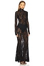 view 2 of 3 Long Sleeve Turtle Fishtail Gown in Black