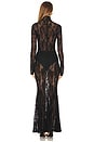 view 3 of 3 Long Sleeve Turtle Fishtail Gown in Black