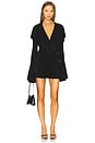 view 1 of 3 Long Sleeve Deep V Ruffle Mini Dress in Black