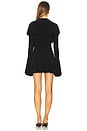 view 3 of 3 Long Sleeve Deep V Ruffle Mini Dress in Black