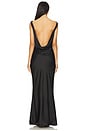 view 4 of 4 Sleeveless Low Back Drape Gown in Black