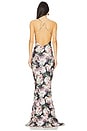 view 3 of 3 Low Back Slip Fishtail Gown in Peony