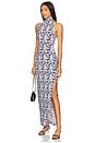 view 1 of 4 x REVOLVE Halter Turtle Side Slit Gown in Chevron Zebra