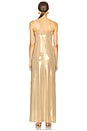 view 3 of 3 Strapless Tailored Side Slit Gown in Gold