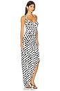 view 2 of 4 Cayla Side Drape Gown in Paint Dots