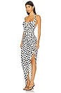 view 3 of 4 Cayla Side Drape Gown in Paint Dots