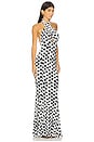 view 2 of 3 Cross Halter Fishtail Gown in Paint Dots