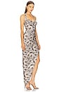 view 2 of 4 Cayla Side Drape Gown in Fall Flowers