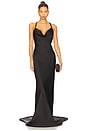 view 1 of 3 Cross Back Bias Gown in Black