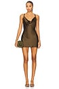 view 2 of 4 Cross Back Bias Mini Dress in Bark