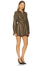 view 2 of 3 Super Oversized Boyfriend Shirt Flared Mini Dress in Bark