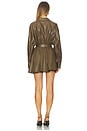 view 3 of 3 Super Oversized Boyfriend Shirt Flared Mini Dress in Bark