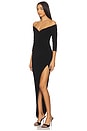 view 2 of 3 Off Shoulder Sweetheart Side Drape Gown in Black