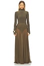 view 1 of 3 x REVOLVE Long Sleeve Turtleneck Flared Gown in Bark