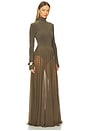 view 2 of 3 x REVOLVE Long Sleeve Turtleneck Flared Gown in Bark