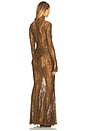 view 3 of 3 x REVOLVE Long Sleeve Turtleneck Fishtail Gown in Bark