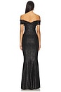 view 3 of 3 Double Drop Shoulder Grace Fishtail Gown in Black
