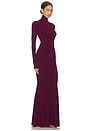 view 2 of 3 Long Sleeve Turtle Fishtail Gown in Plum