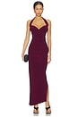 view 1 of 4 x REVOLVE Halter Sweetheart Side Drape Gown in Plum