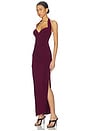 view 3 of 4 x REVOLVE Halter Sweetheart Side Drape Gown in Plum
