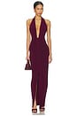 view 1 of 3 x REVOLVE Tie Front Halter Gown in Plum