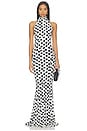view 1 of 3 Halter Fishtail Gown in Paint Dot