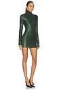 view 2 of 4 Long Sleeve Slim Fit Turtleneck Pickleball Dress in Dark Emerald