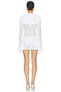 view 3 of 3 Long Sleeve Deep V Ruffle Mini Dress in Snow White