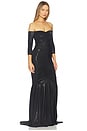 view 2 of 3 Off Shoulder Shirred Front Fishtail Gown in Black