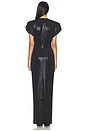 view 3 of 4 VESTIDO CAP SLEEVE SHOULDER PAD LONG in Black