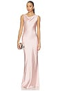 view 2 of 4 Sleeveless Low Back Drape Gown in Ballet Pink