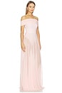 view 2 of 3 Sleeveless Cowl Neck Combo Flared Gown in Ballet Pink