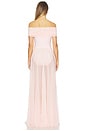 view 3 of 3 Sleeveless Cowl Neck Combo Flared Gown in Ballet Pink