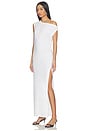 view 2 of 3 x Lifestyle Drop Shoulder Long Dress With Side Slit in Snow White