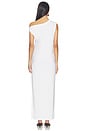view 3 of 3 x Lifestyle Drop Shoulder Long Dress With Side Slit in Snow White