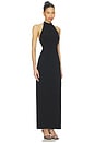 view 3 of 4 VESTIDO HALTER LONG WITH SIDE SLIT in Black
