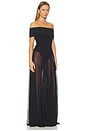 view 2 of 3 Sleeveless Cowl Neck Combo Flared Gown in Black