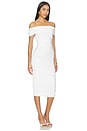 view 2 of 3 Sleeveless Cowl Neck Side Shirred Dress in Snow White