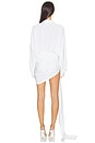 view 3 of 3 Super Oversized Shirt Side Drape Dress in Snow White