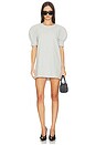 view 1 of 3 Short Sleeve Bomber 1980s Mini Dress in Light Heather Grey