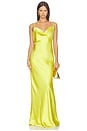 view 2 of 3 Cross Back Bias Gown in Serene Yellow