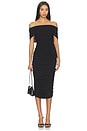 view 1 of 3 Sleeveless Cowl Neck Side Shirred Dress Below Knee in Black