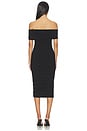 view 3 of 3 Sleeveless Cowl Neck Side Shirred Dress Below Knee in Black