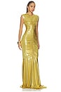view 2 of 4 VESTIDO LARGO SIN MANGAS CON CUELLO EN V Y COLA DE SIRENA in Rich Gold