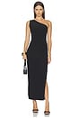 view 1 of 3 VESTIDO LARGO DE UN HOMBRO in Black
