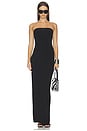 view 1 of 3 VESTIDO LARGO SIN TIRANTES in Black