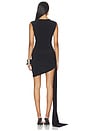 view 4 of 4 Sleeveless Side Drape Mini Dress With Bow in Black