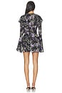 view 3 of 3 Long Sleeve Deep V Ruffle Mini Dress in Lavender Floral
