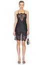 view 1 of 5 Bias Slip Dress To Knee With Lace in Black